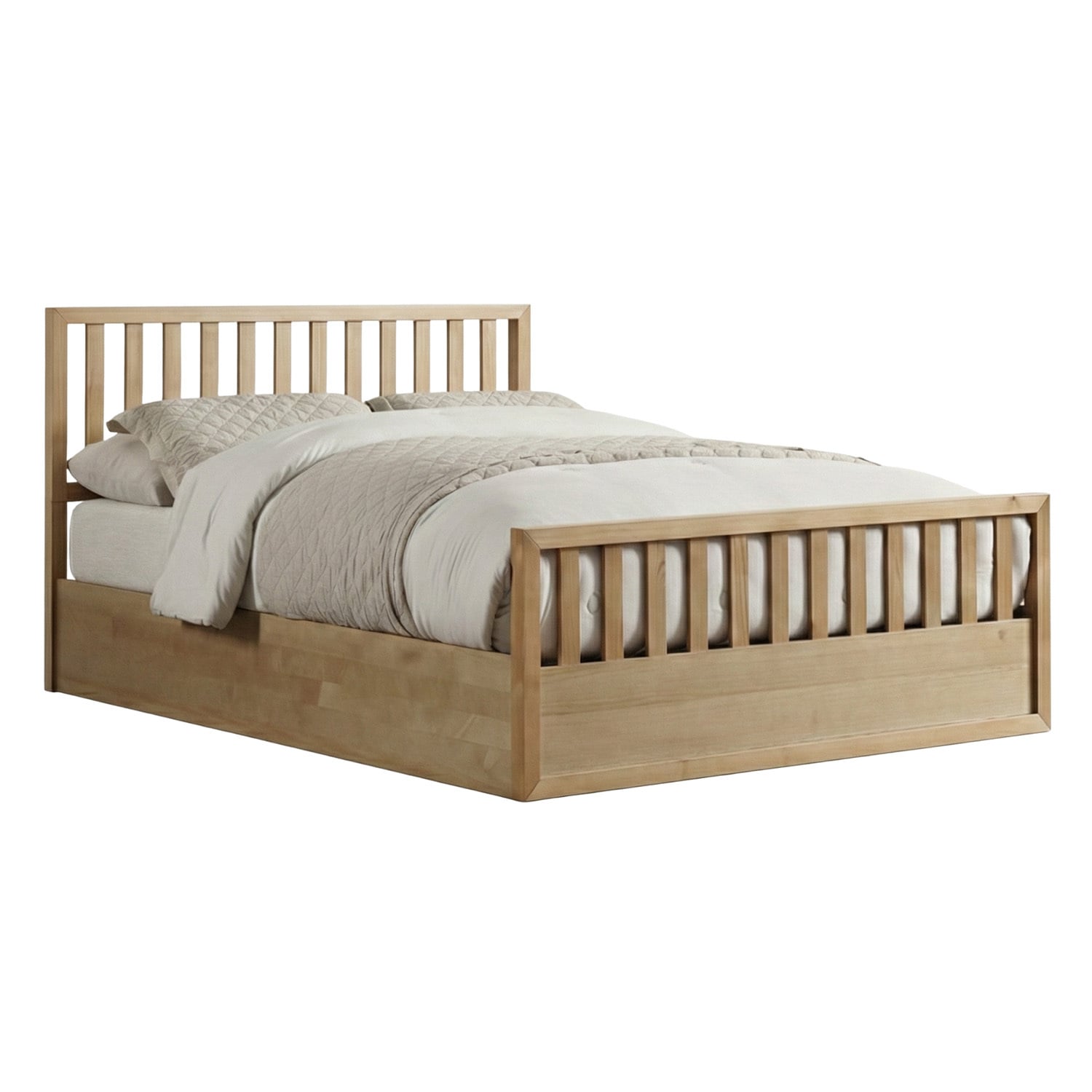 Mariadel Pine Wood Gas Lift Storage Bed Frame