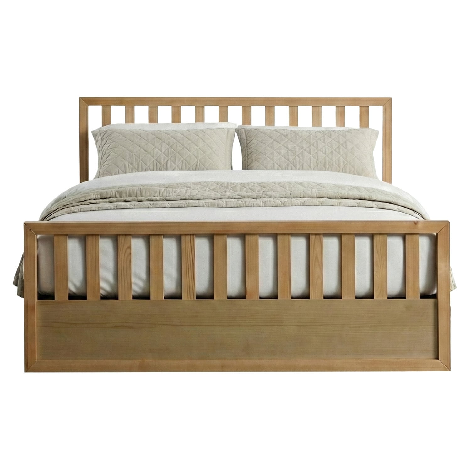 Mariadel Pine Wood Gas Lift Storage Bed Frame