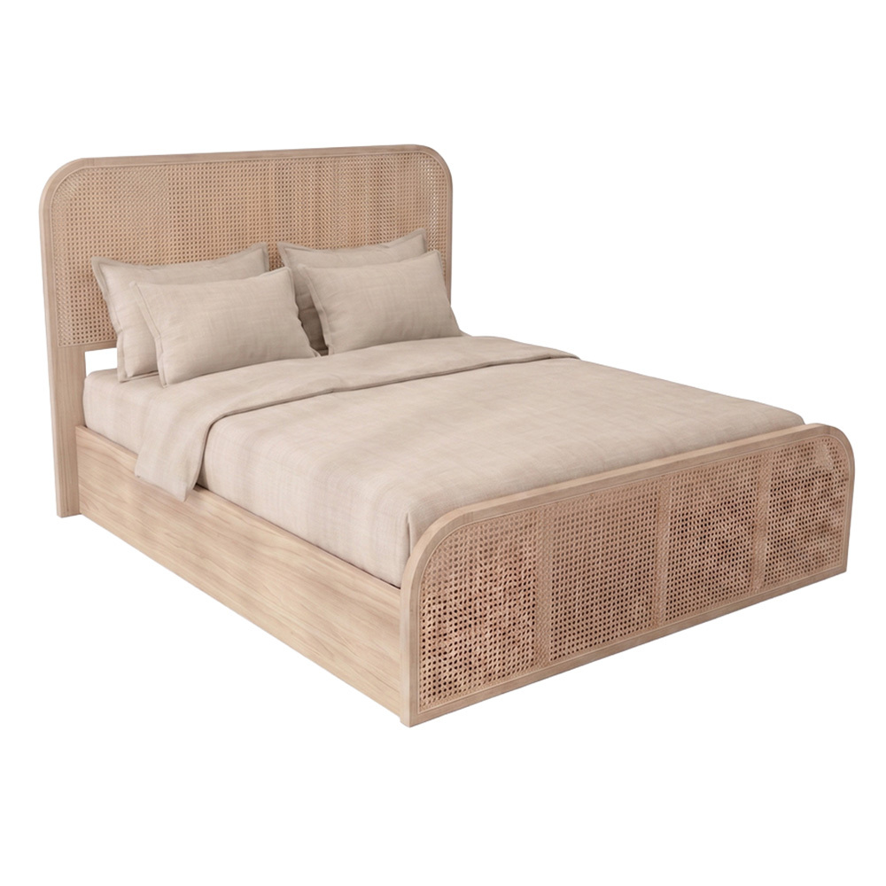 Natural Palicosta Pine Wood Gas Lift Storage Bed Frame