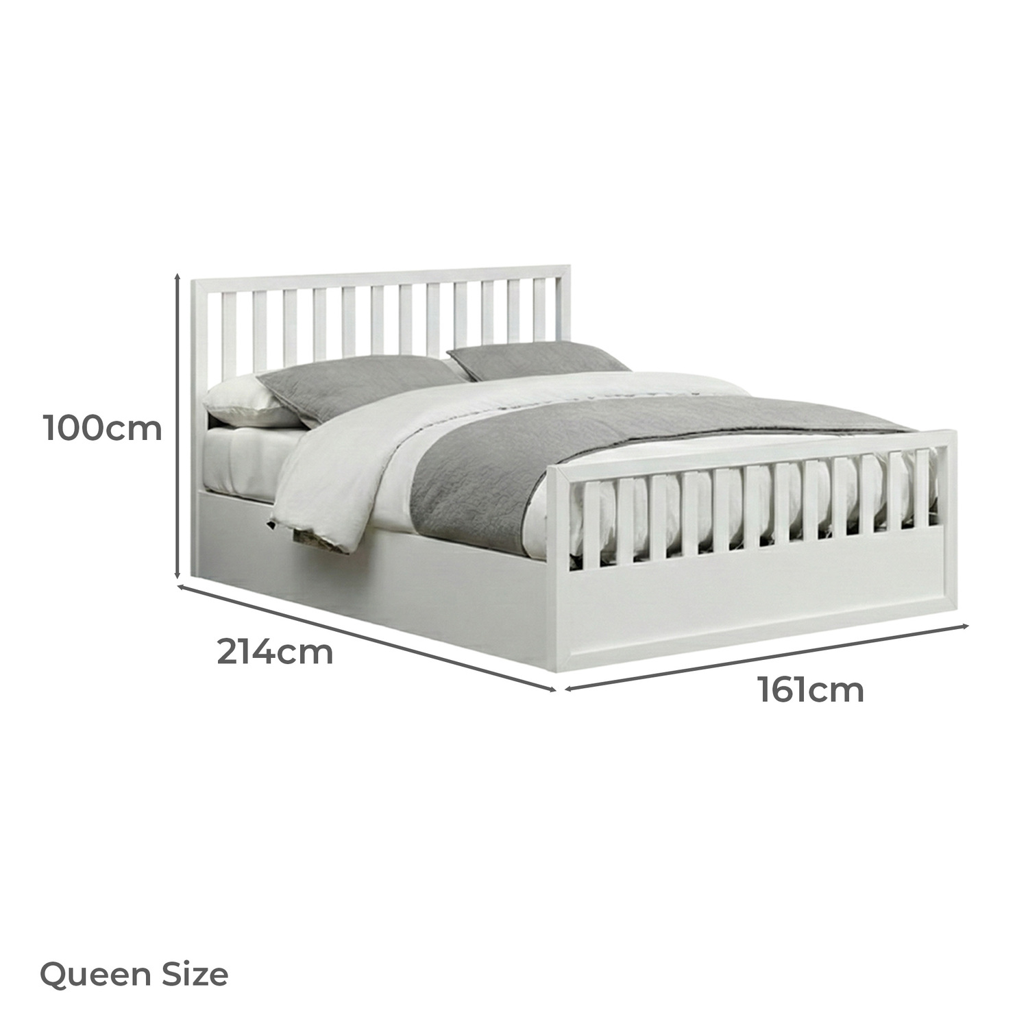 Mariadel Pine Wood Gas Lift Storage Bed Frame