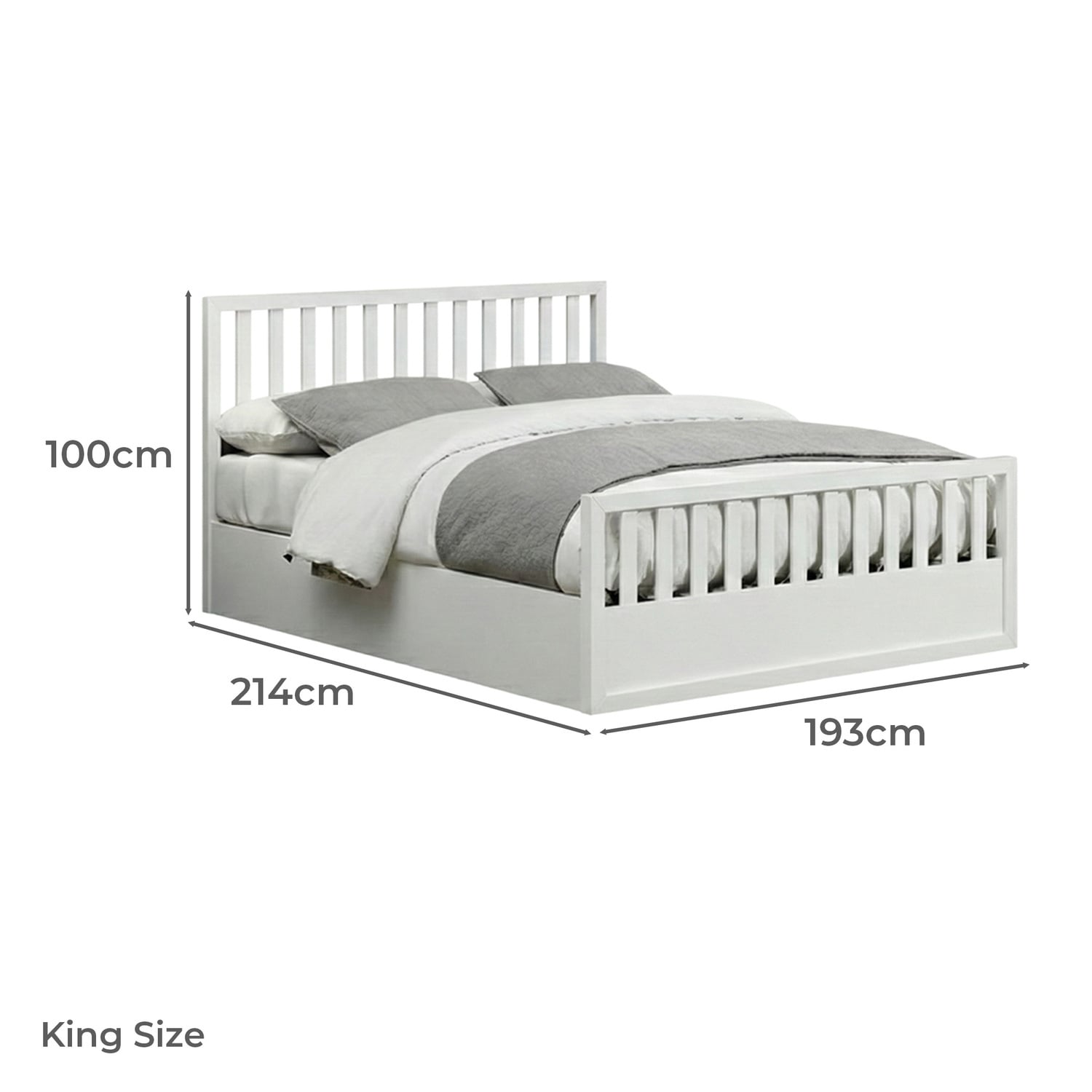 Mariadel Pine Wood Gas Lift Storage Bed Frame