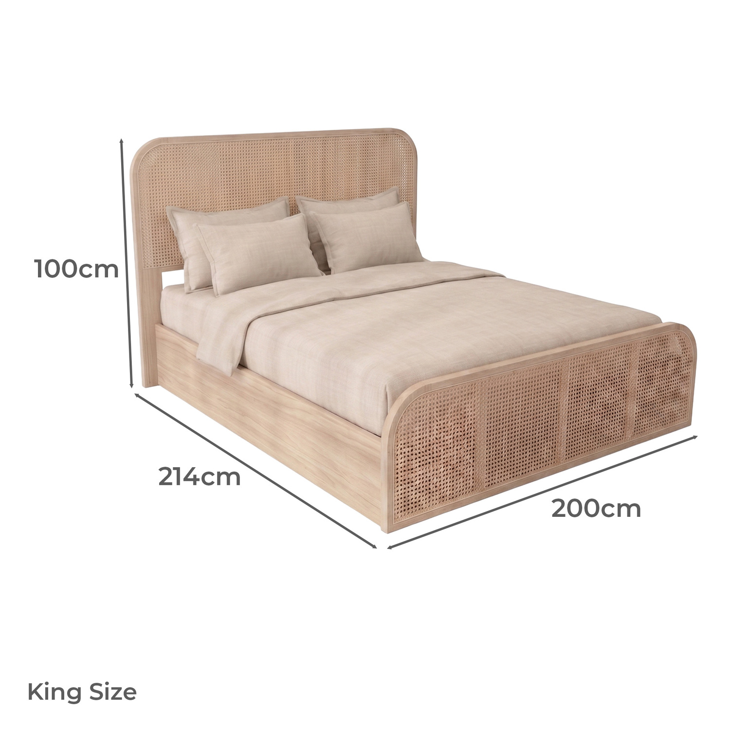 Natural Palicosta Pine Wood Gas Lift Storage Bed Frame