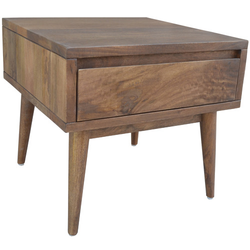 Dark Timber Retro Wooden Side Table Temple Webster