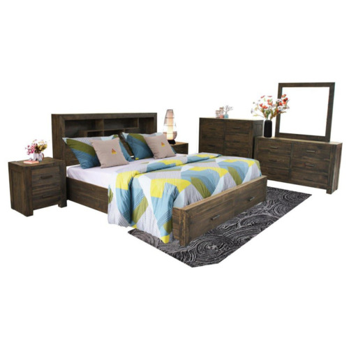 Stone Grey Skylar Recycled Pine Bed with Storage