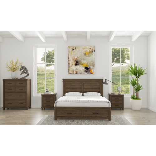 4 Piece Leighton Pine Wood Bedroom Set