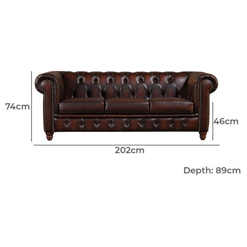 Alastair 3 Seater Leather Sofa