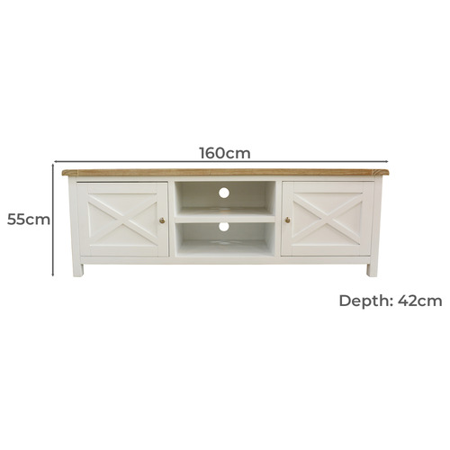 Hudson 2 Door Acacia Wood TV Unit