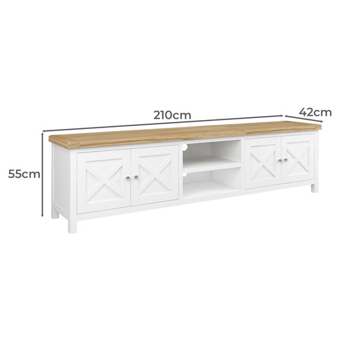 Hudson 4 Door Acacia Wood TV Unit