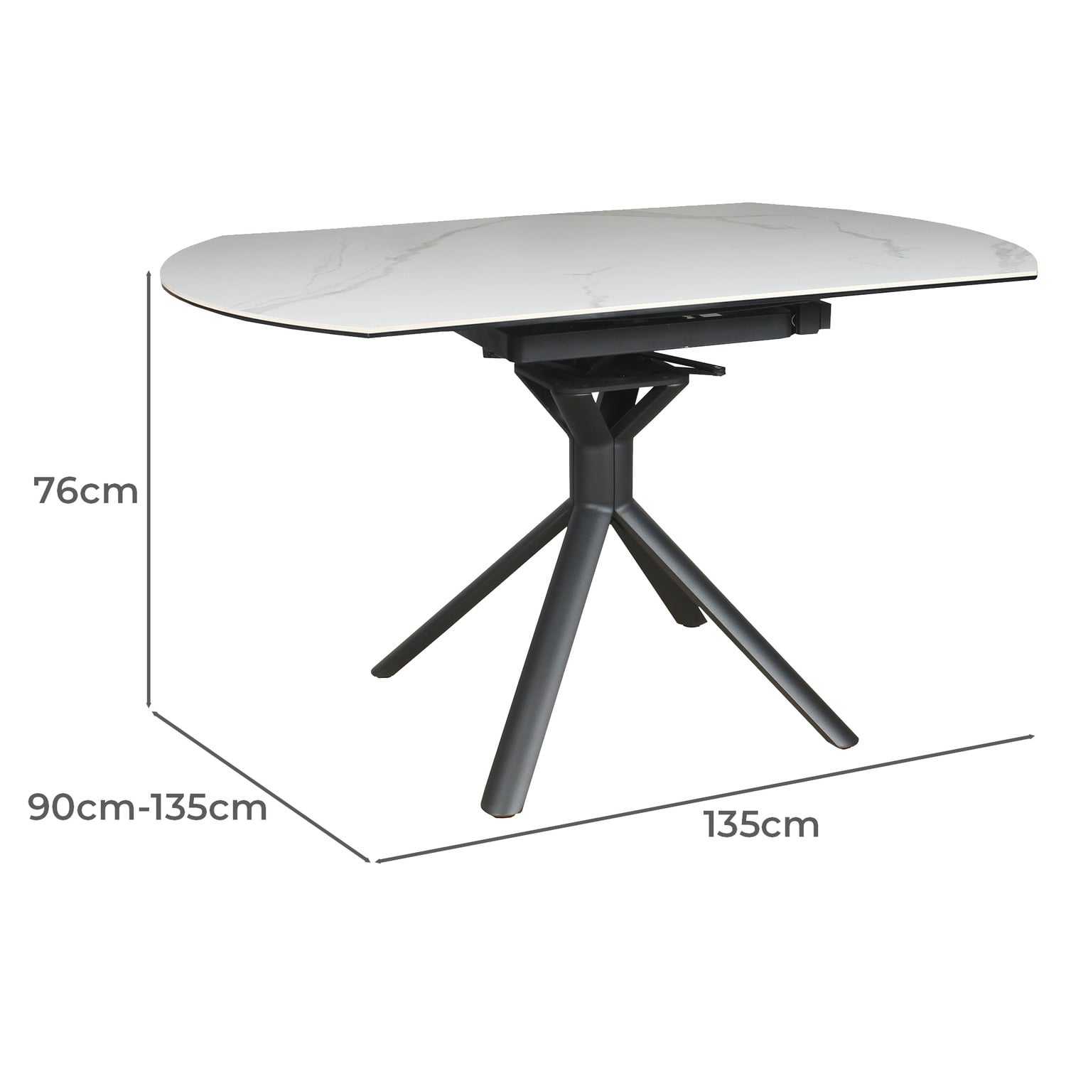 Colin Ceramic & Glass Extendable Dining Table