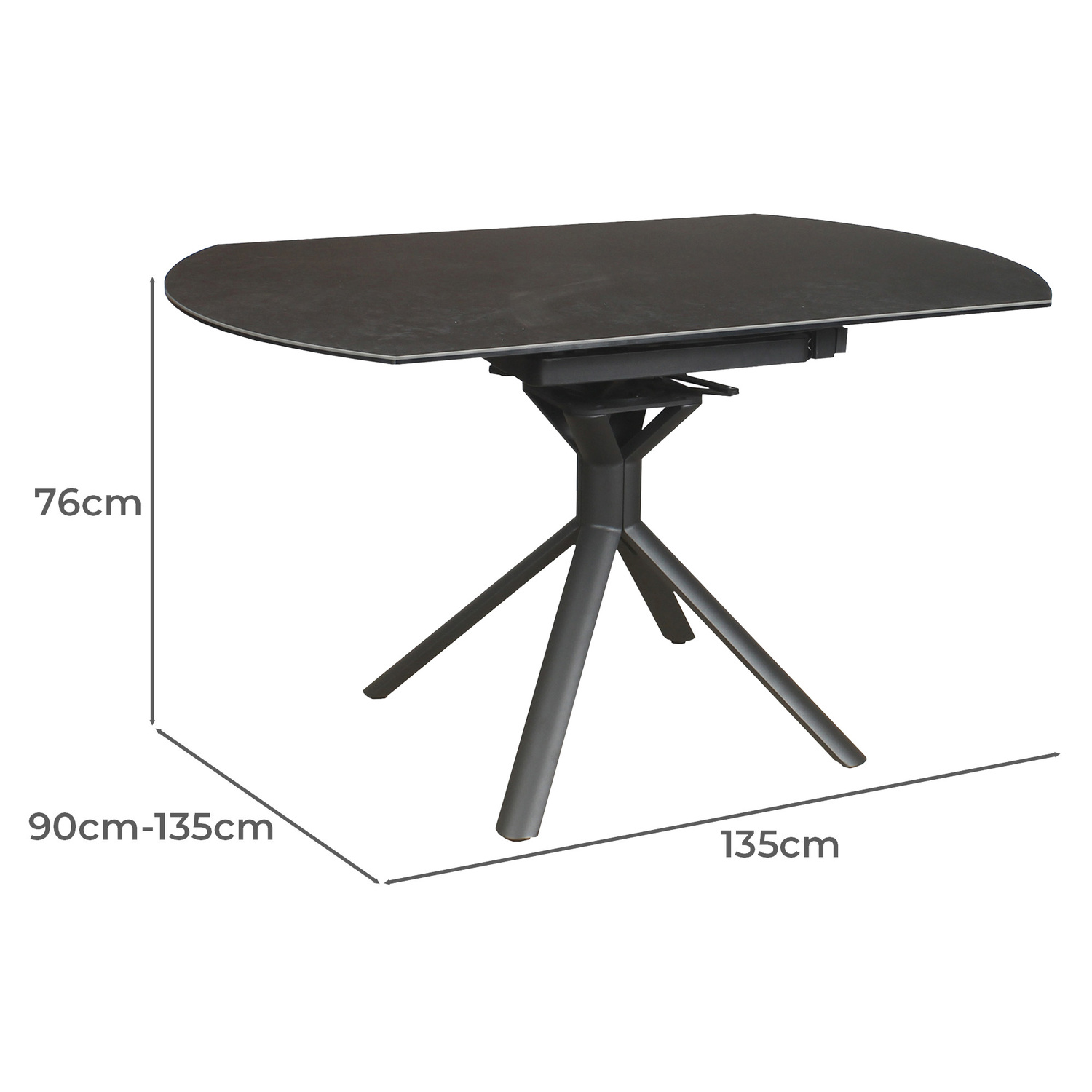 Colin Ceramic & Glass Extendable Dining Table