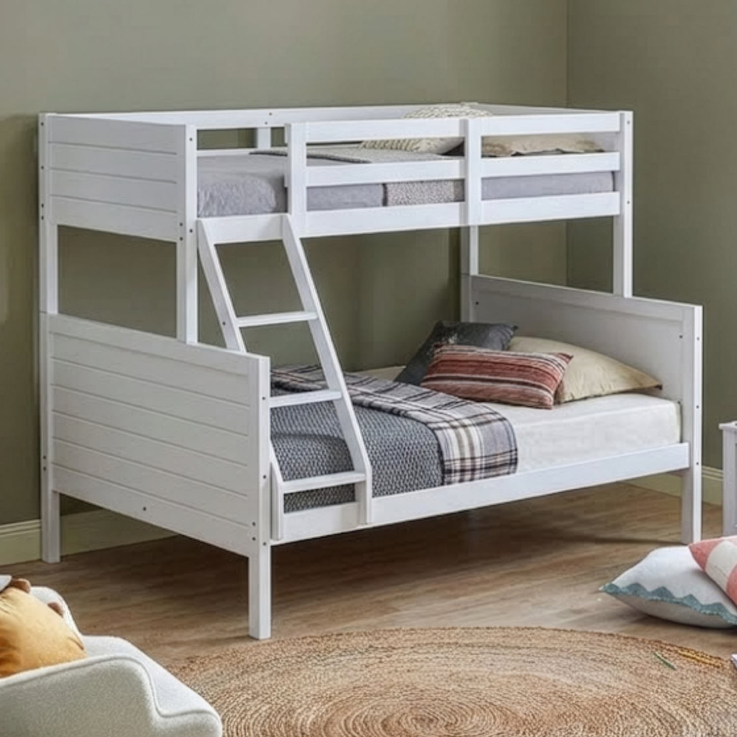 White Milo Pine Wood Bunk Bed