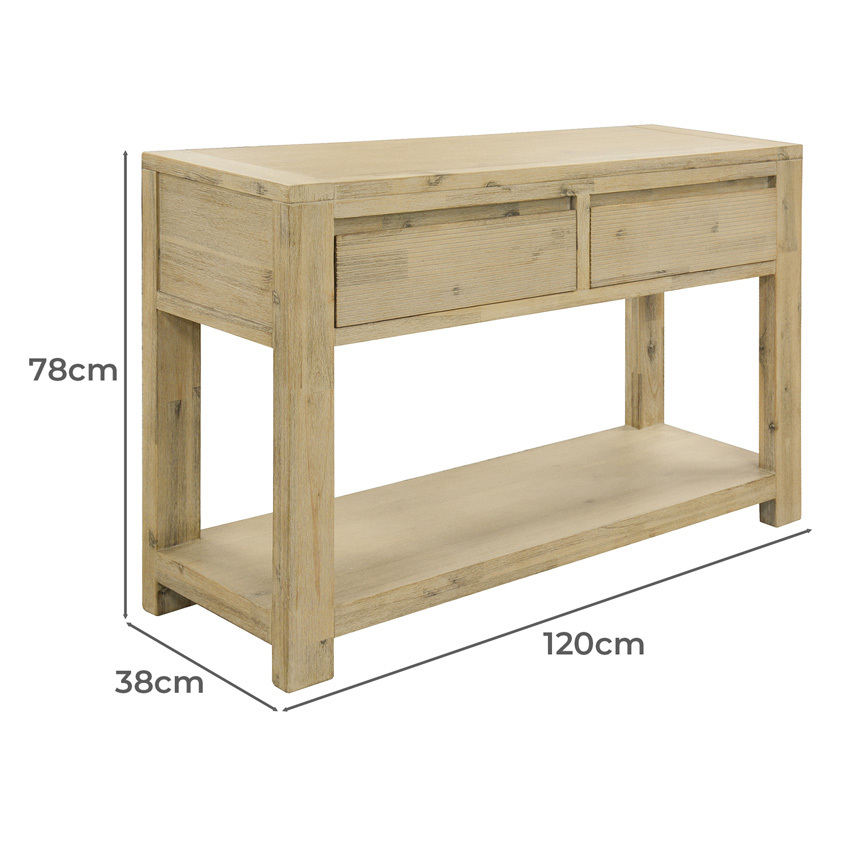 Aris Acacia Wood Console Table