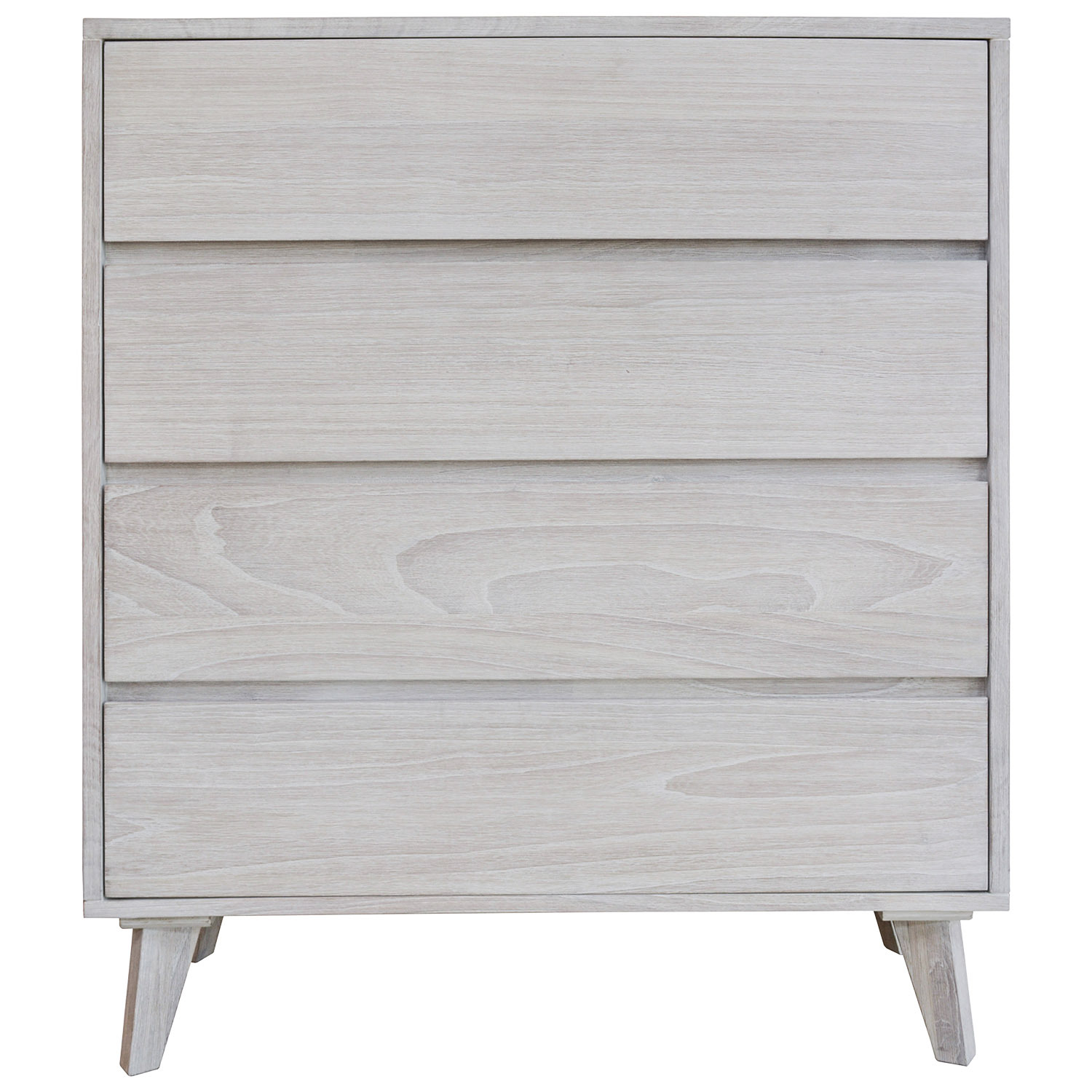 Brushed White Adena 4 Drawer Acacia Wood Chest