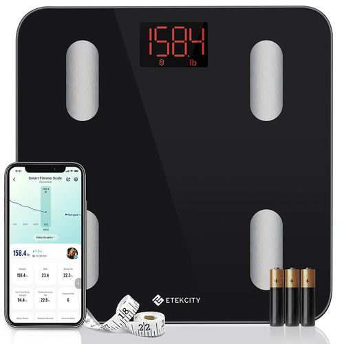 Black Etekcity Smart Wi-Fi Body Scale