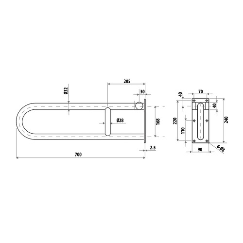 Linkcare Stainless Steel Flip-up Grab Rail