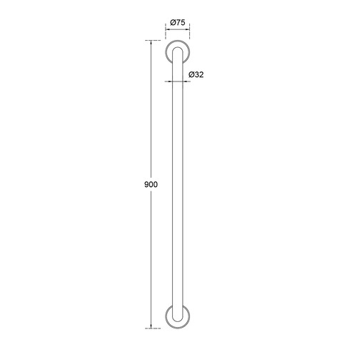 Linkcare 900mm Chrome Stainless Steel Grab Rail