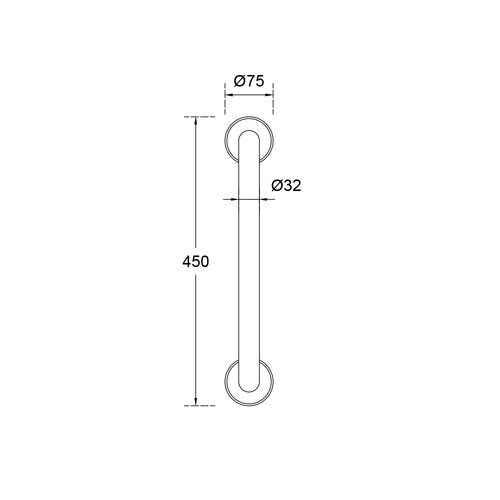 Linkcare 450mm Stainless Steel Grab Rail
