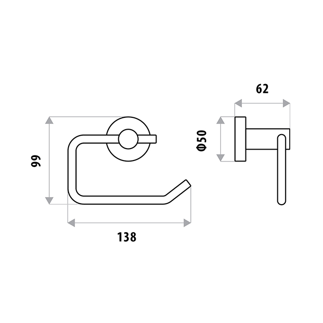 Loui Stainless Steel Stirrup Toilet Roll Holder