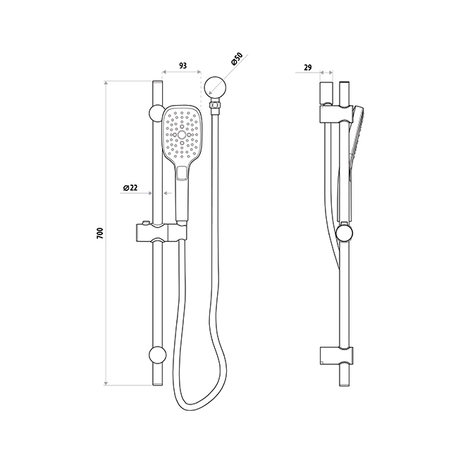 5 Piece Huntingwood Hand-Held Shower Head Set