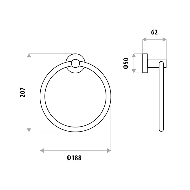 Loui Stainless Steel Towel Ring