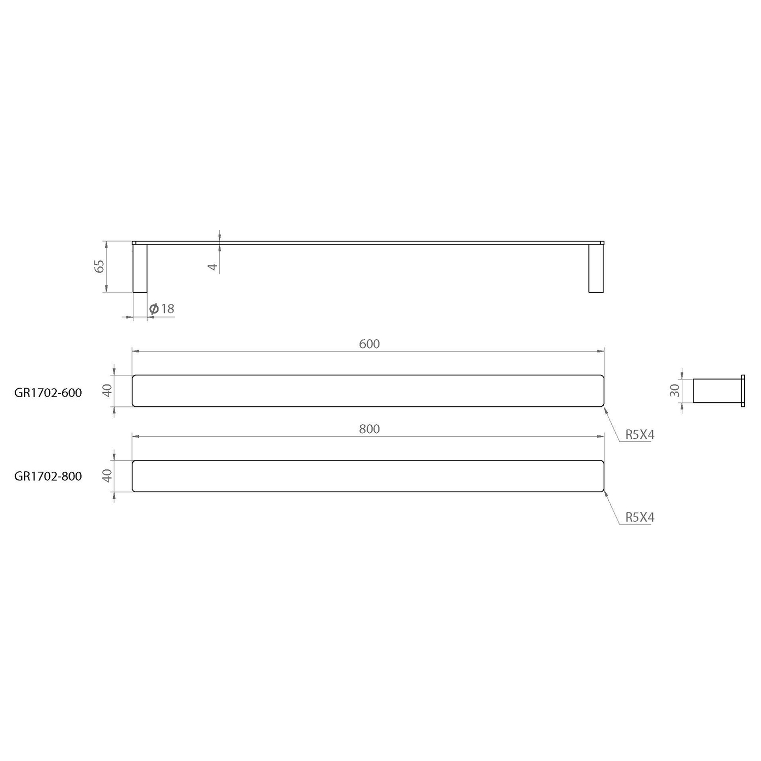Single Bar The Gabe Stainless Steel Towel Rail