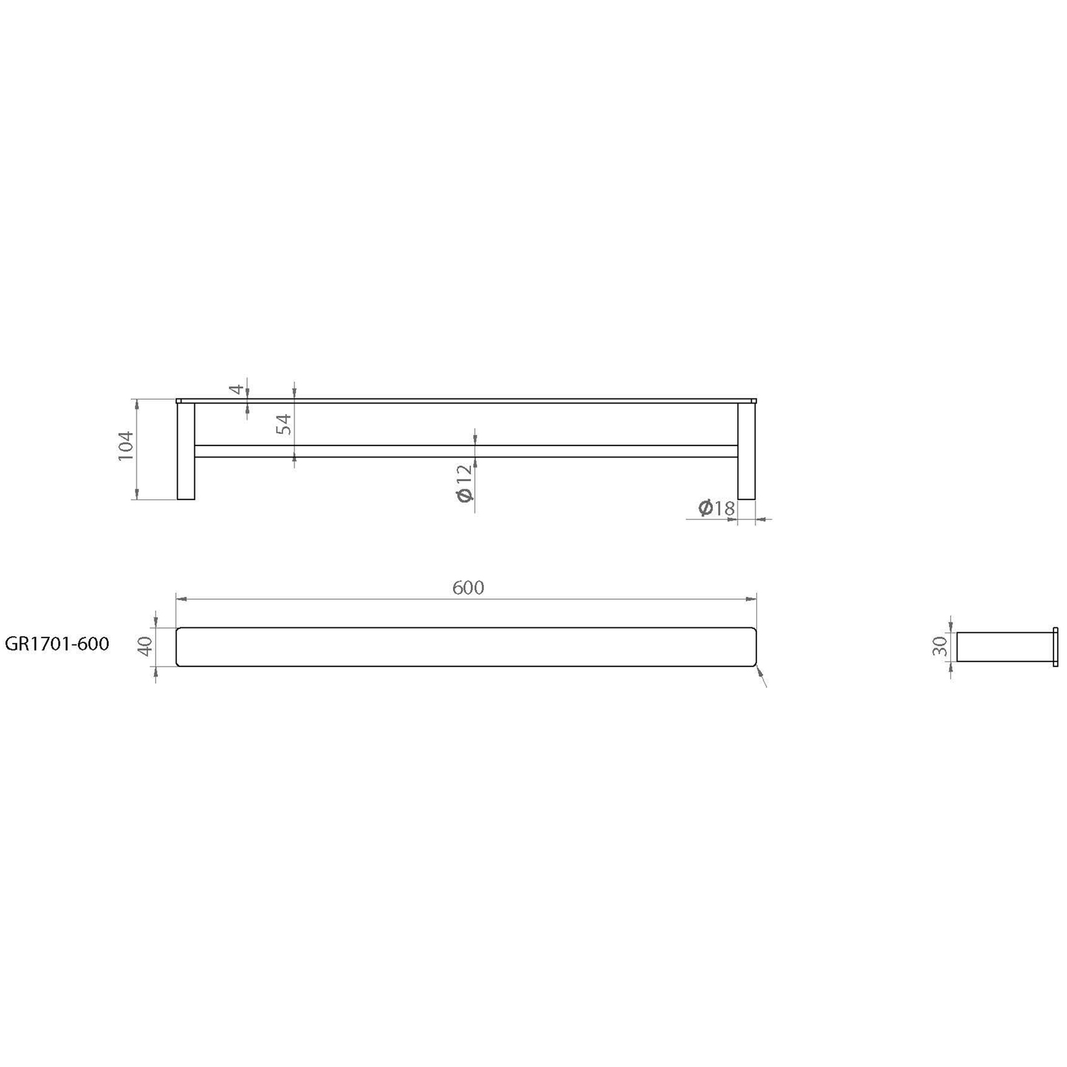 Double Bar Huntingwood Stainless Steel Towel Rail