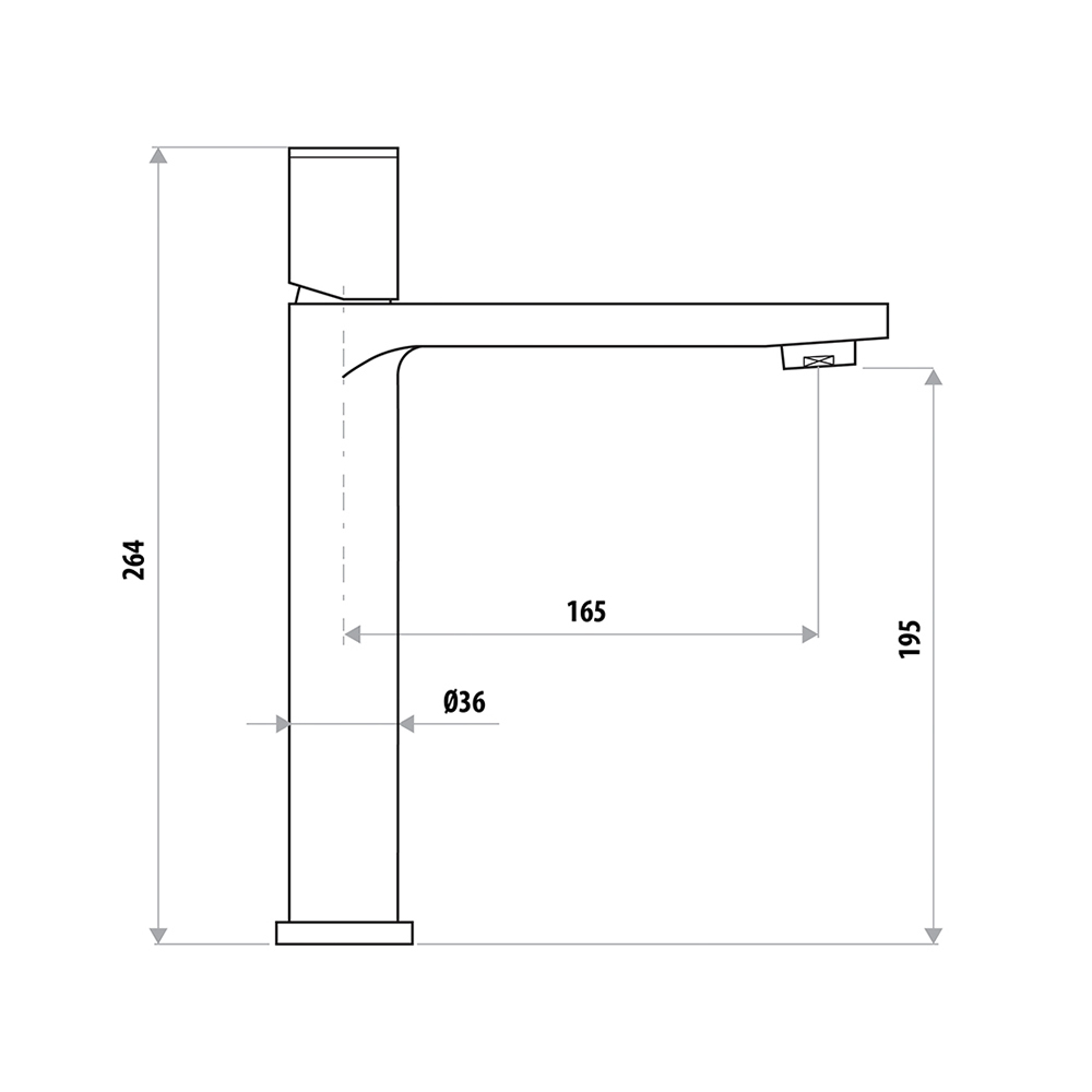 The Gabe High Rise Basin Mixer Tap