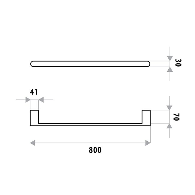 Single Bar Huntingwood Stainless Steel Towel Rail