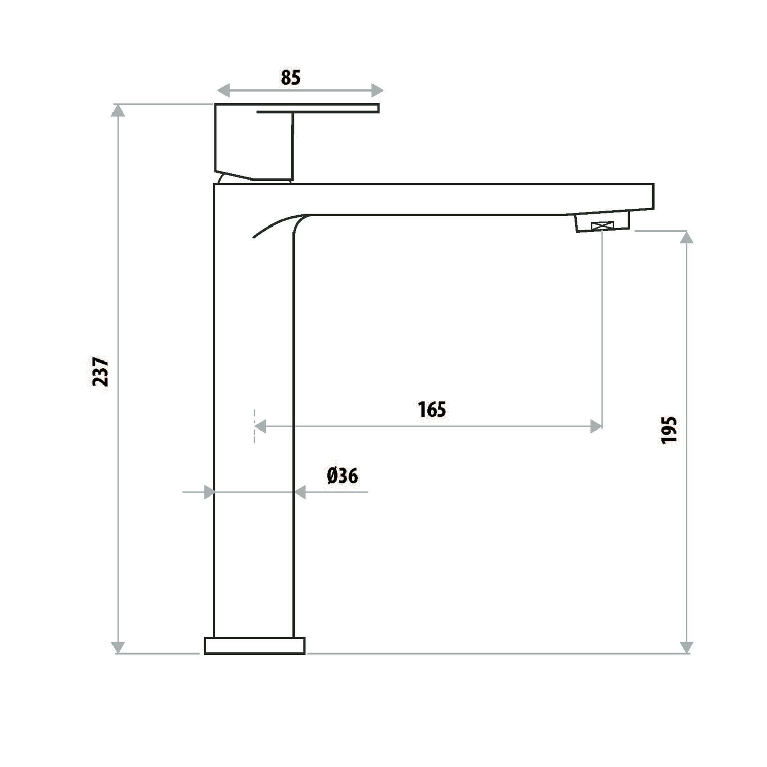 The Gabe Leva High Rise Basin Mixer Tap