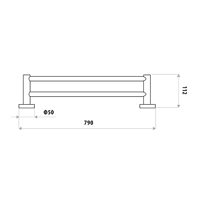 Double Bar Loui Zinc Alloy Towel Rail