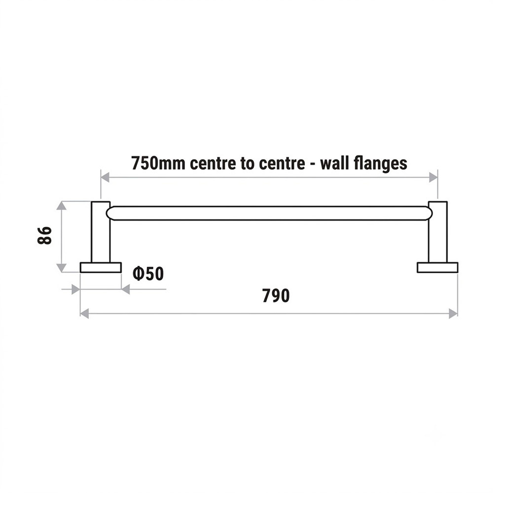 Loui 790mm Single Towel Rail