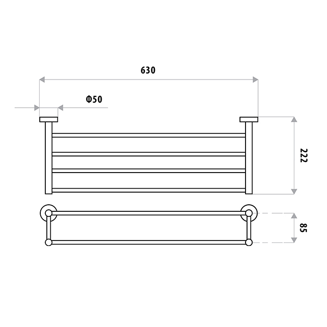 Loui Zinc Alloy Towel Rail