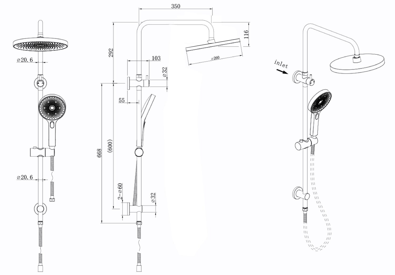 7 Piece The Gabe Shower Set