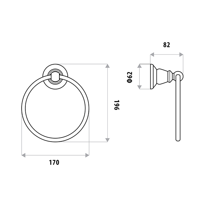 Noosa Brass Towel Ring