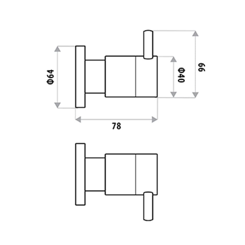 2 Piece Elle Brass Wall Top Assembly Set