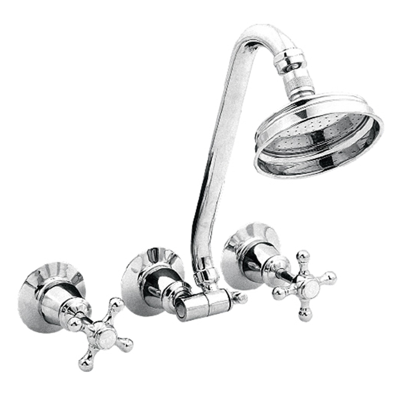 3 Piece Elle Brass Gooseneck Shower Set