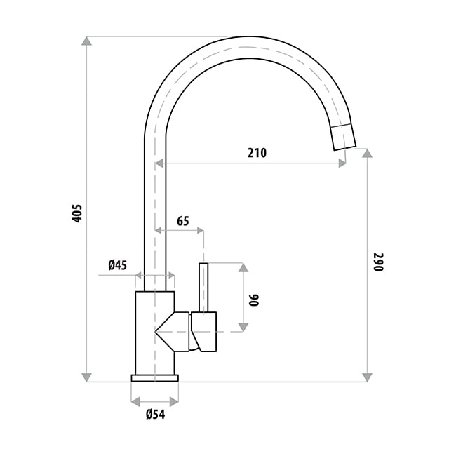 Elle Gooseneck Kitchen Mixer Tap