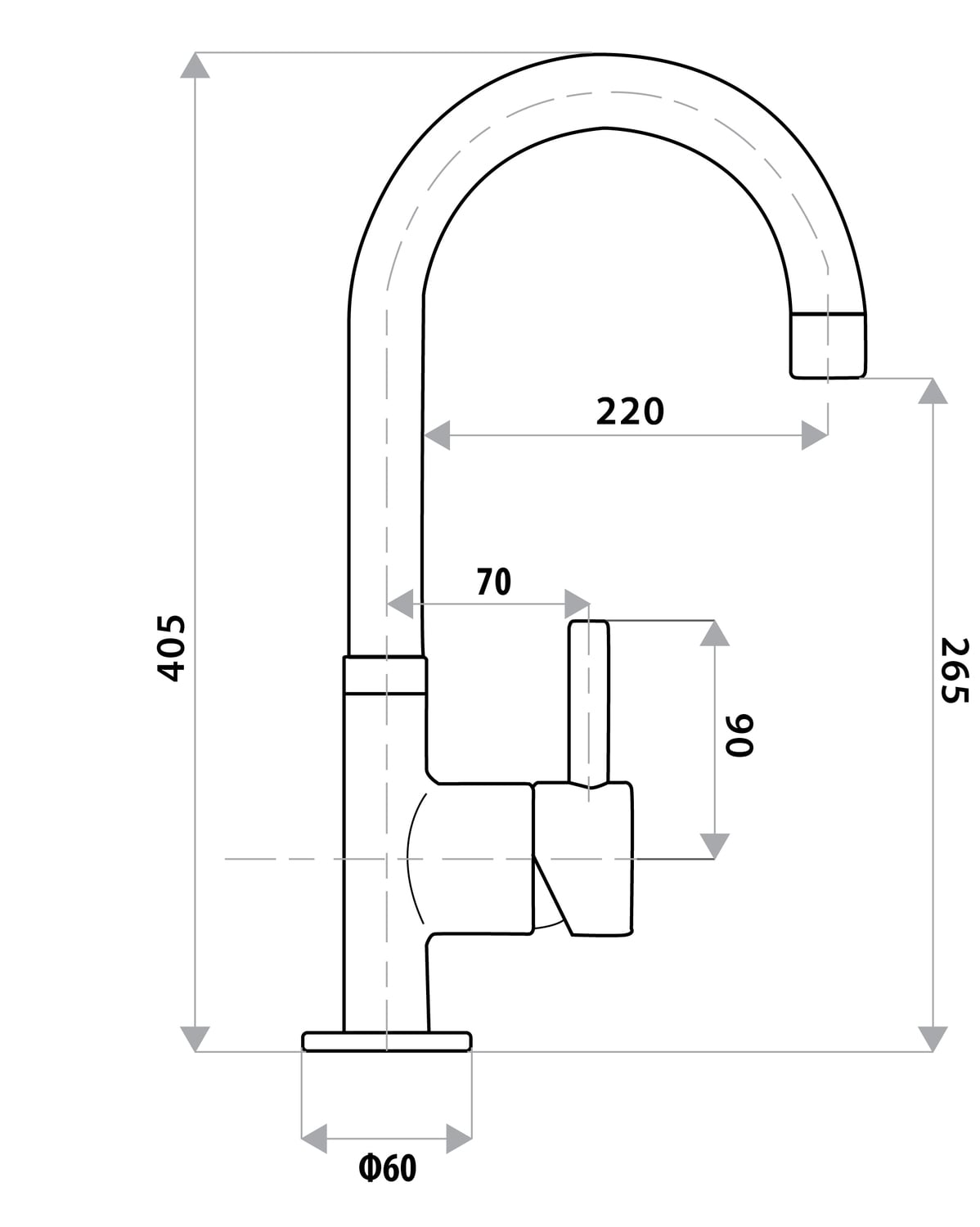 Elle Stainless Steel Kitchen Mixer Tap