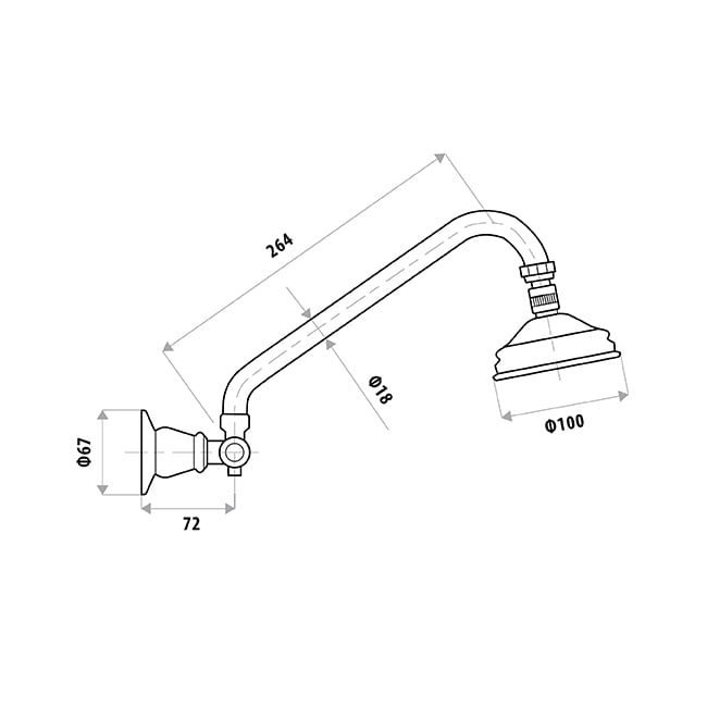 2 Piece Noosa Gooseneck Shower Arm & Head Set