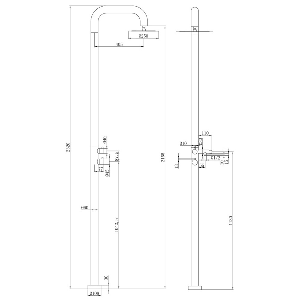 Elle-316-Outdoor-Floor-Mounted-Twin-Shower