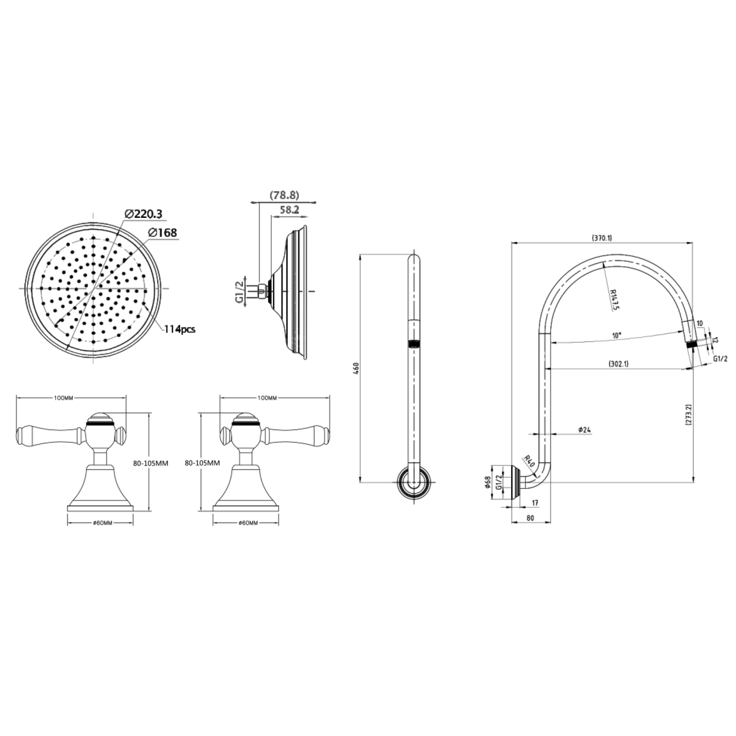 Augustine-Round-Gooseneck-Shower-Tap-Set