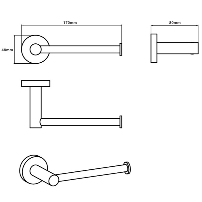 Elle Elite Stainless Steel Toilet Roll Holder