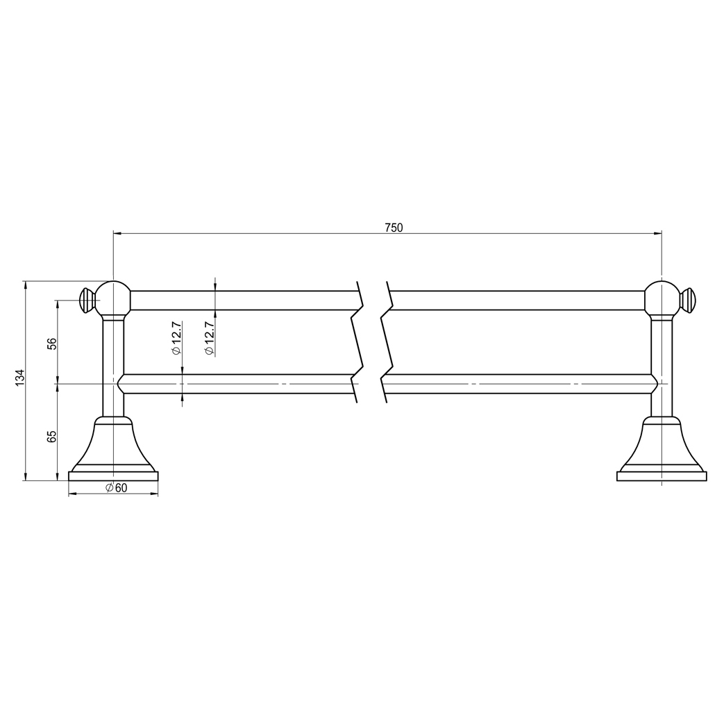 Augustine 800mm Double Towel Rail