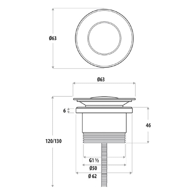 Loui 32-40mm Universal Pop-Up Waste