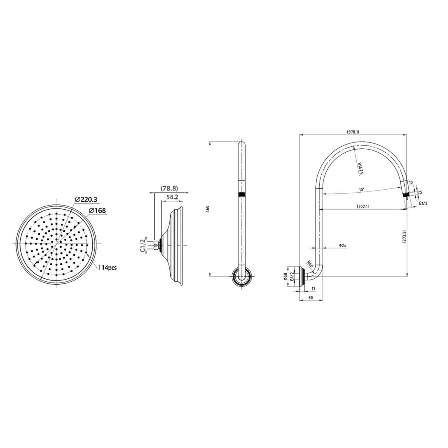 Augustine-220mm-Gooseneck-Shower-Arm-and-Head