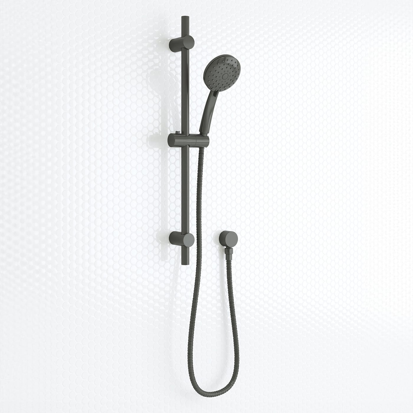 Clovelly Gunmetal Round Rail Shower