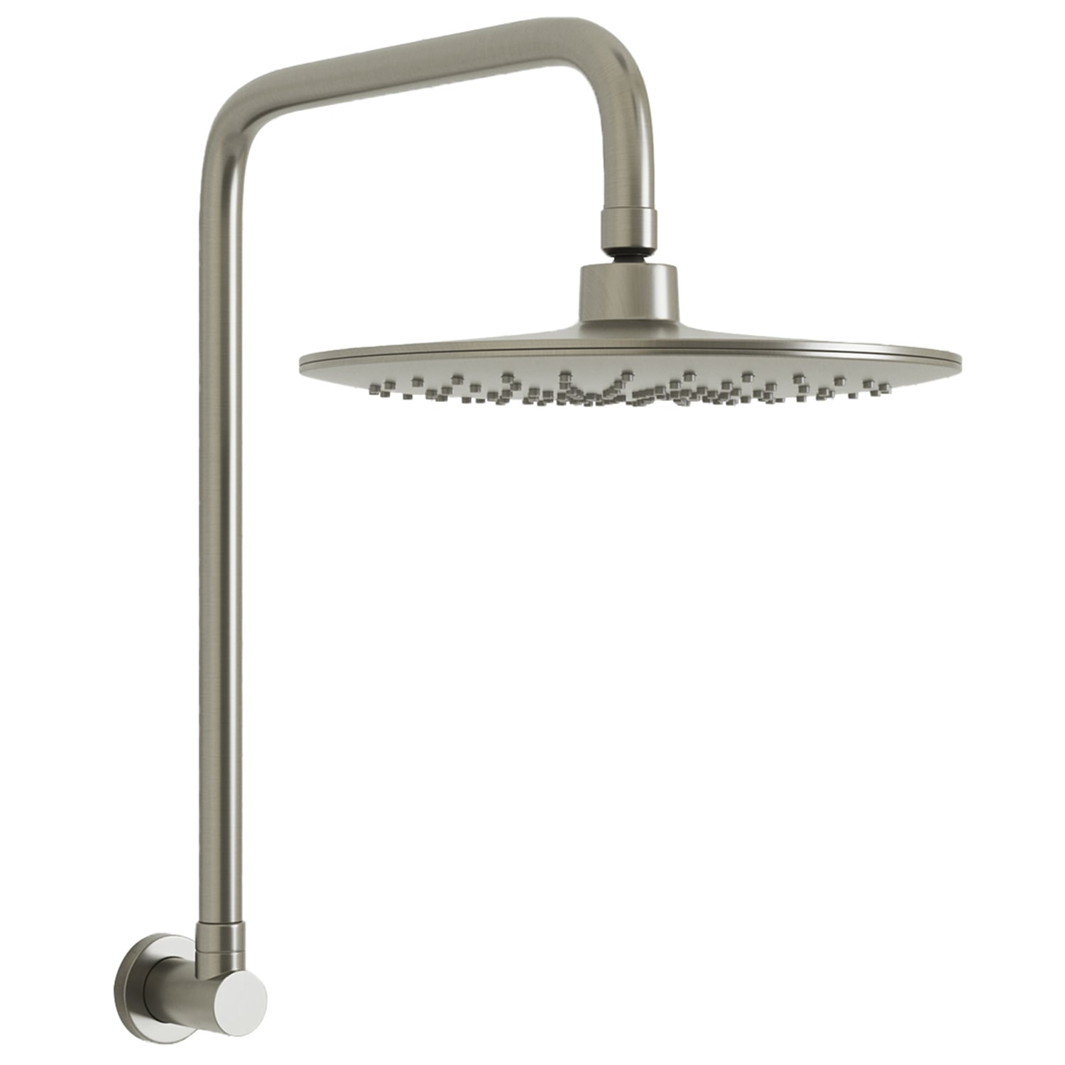 Loui Brushed Nickel Round Shower Arm & Head