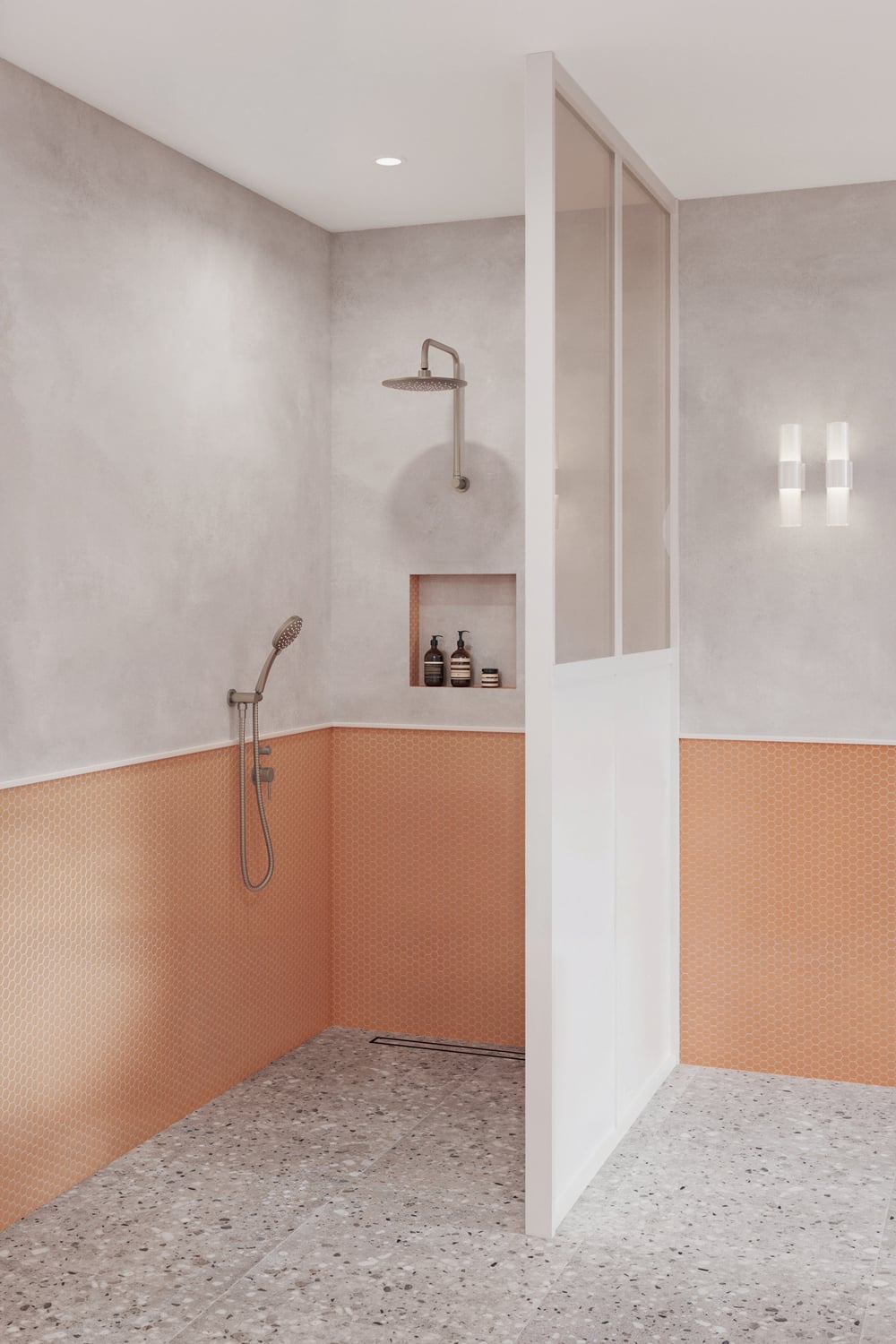 Loui Brushed Nickel Round Shower Arm & Head