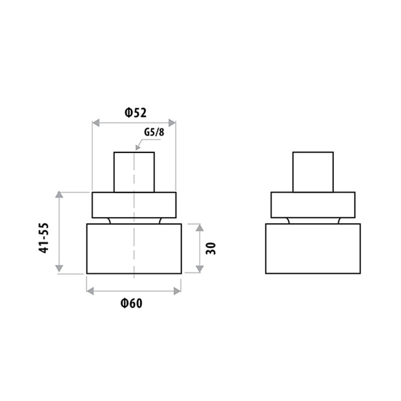 Loui PVD Copper Wall Top Assembly Set