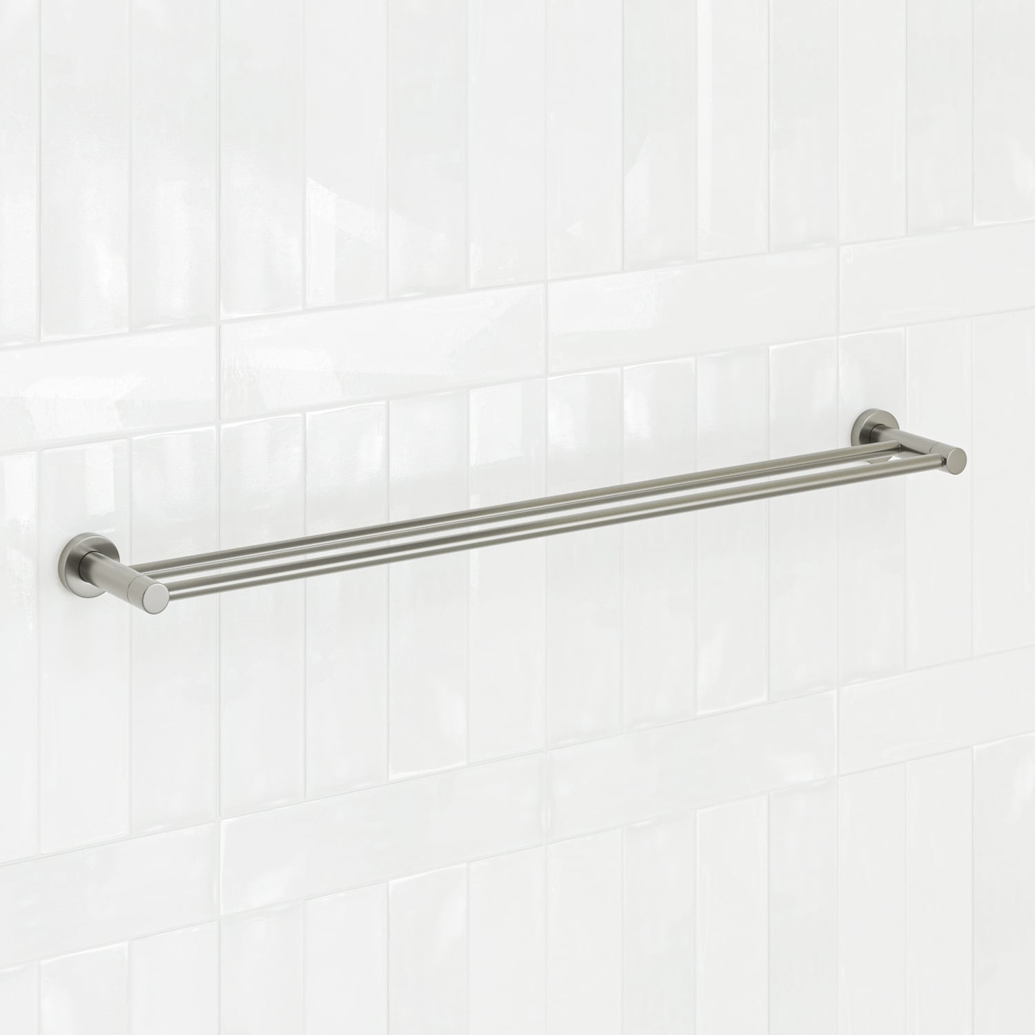Clovelly 750mm Brushed Nickel Double Towel Rail